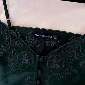 Abercrombie dark green small bodysuit